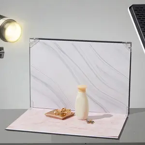 7Pcs Foldable A3 Size (42x29cm) Waterproof Plastic Photo Backdrop Card Kit, 14 Patterns, with Clamp & Clip, Table Top Camera Accessories for Small Product & Jewelry Photography
