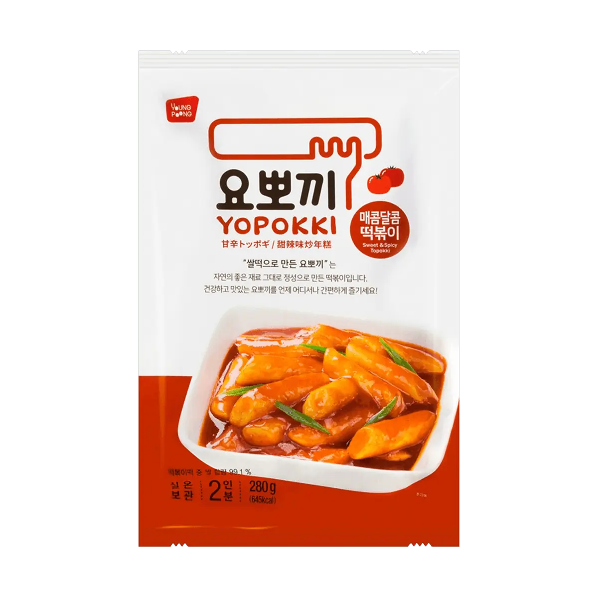 YOPOKKI Korean Spicy Sweet Rice Cake 280g - Authentic Tasty Snack
