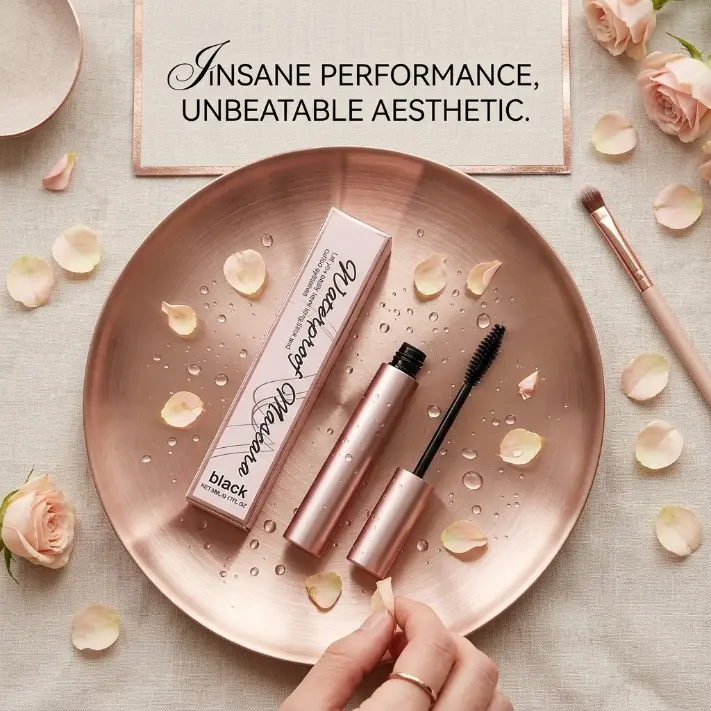 Waterproof Charcoal-Infused Lash Lift Mascara - Lengthening, Curling, Smudge-Proof, Long Lasting Black Mascara for Volume, No-Mess All-Day Wear, Lengthening Mascara