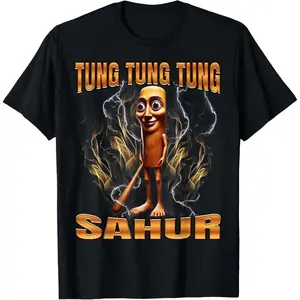 Italian Brainrot Tung Tung Tung Sahur TShirt Unisex S5XL Trendy Vintage Birthday Gift