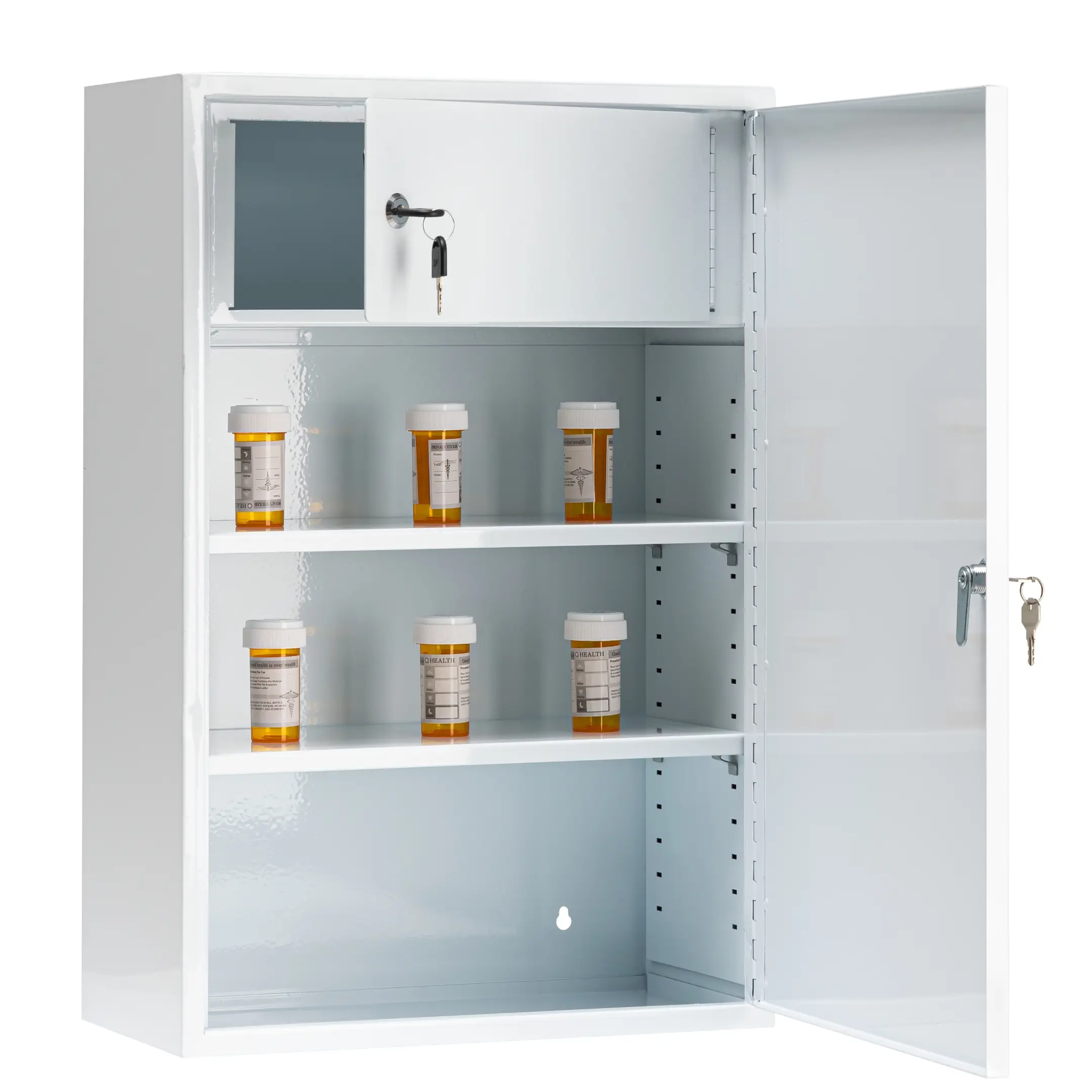 Large Locking Medicine Cabinet with Inner Safe