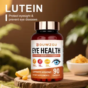 DUWZGU Eye Health Supplement Lutein Complex Formula 100mg Vitamin C 10mg Vitamin E 20mg Supports Visual Function 90 Capsules