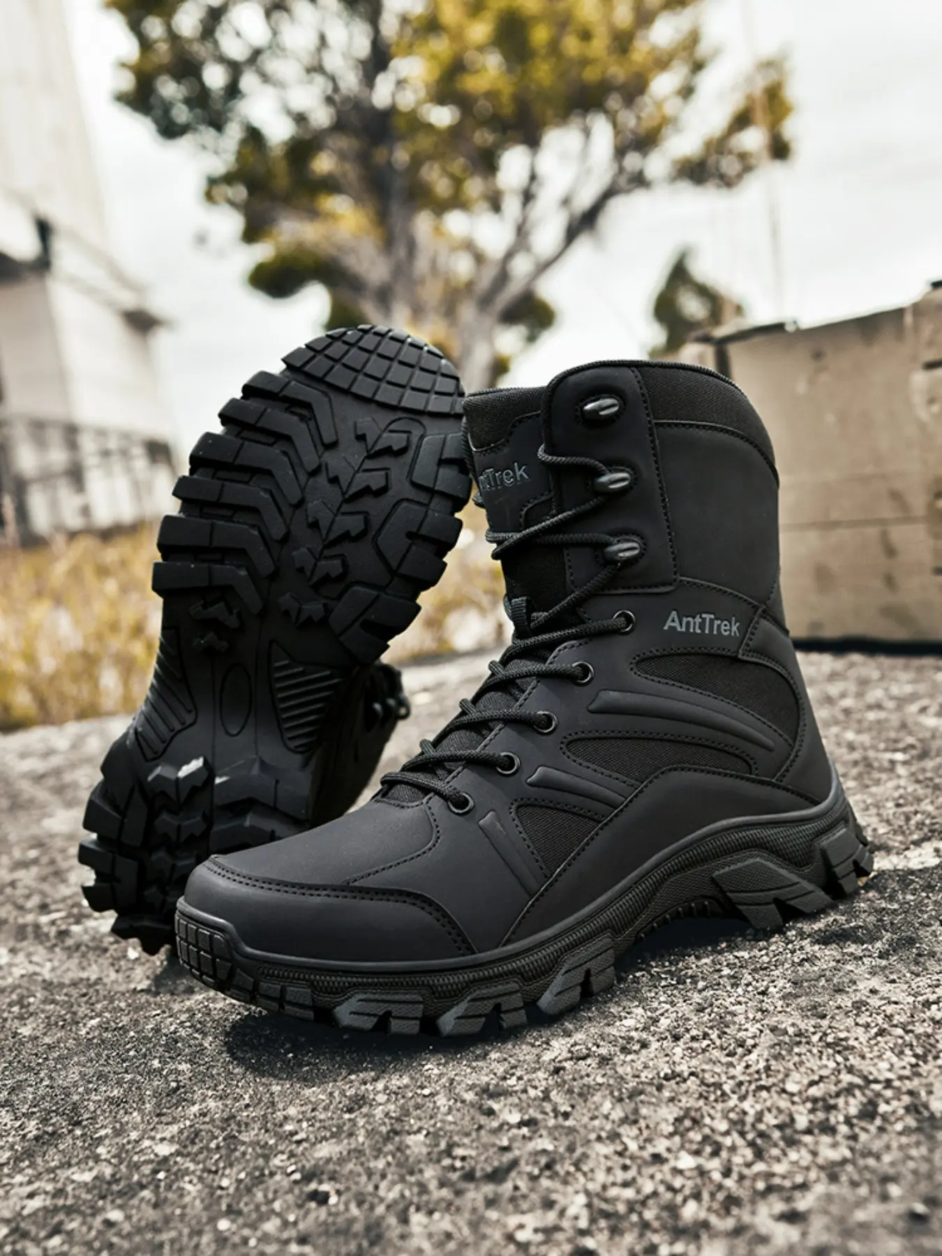 Men's Outdoor Shoes, Hiking Boots, Waterproof Mid-Calf Mountaineering Shoes, Climbing and Hiking Footwear, Durable and Comfortable