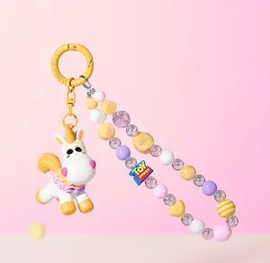 MINISO Toy Story Year of the Horse Beaded Keychain, Cute Buttercup Unicorn Bag Charm & Phone Strap, Kawaii Gift for Backpack, Car Key, Birthday#Summervibes