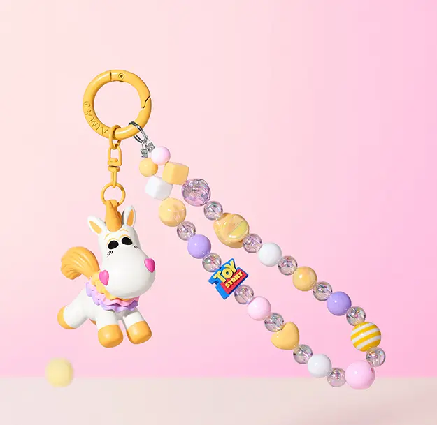 MINISO Toy Story Year of the Horse Beaded Keychain, Cute Buttercup Unicorn Bag Charm & Phone Strap, Kawaii Gift for Backpack, Car Key, Birthday#Summervibes