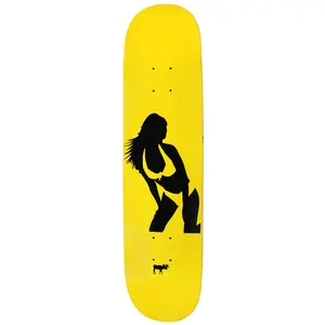 Moose Deck Canadian Maple Girl Silhouette Yellow 7.75"