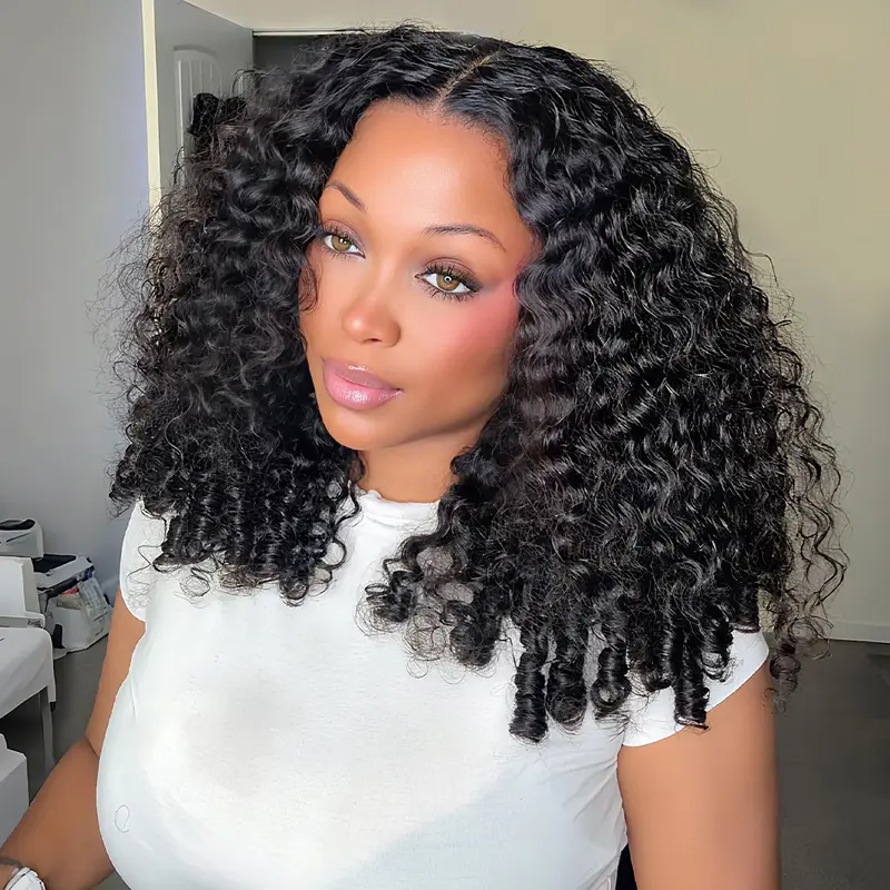 OQ HAIR Burmese Curly 9x6 TPart Glueless Wigs Invisi Drawstring Pre Everything Deep Part Wear Go Wig Beginner Friendly
