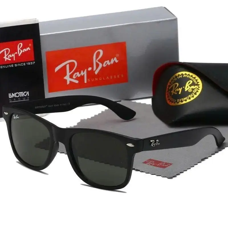 Ray-Ban Polarized Outdoor Shades Black Square Eyewear UV Protection Sunglasses for Casual Daily Wear