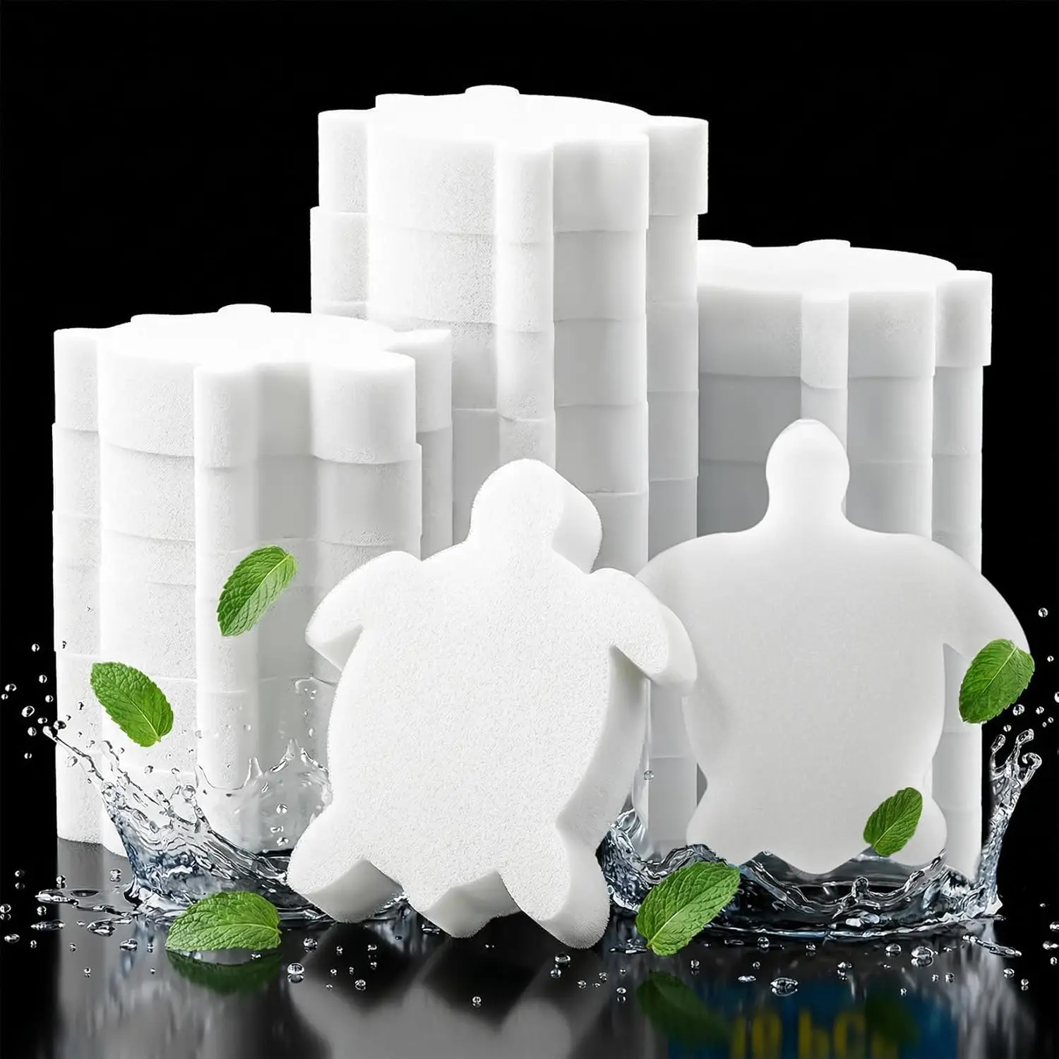 Hot Tub Sponge - Pool Sponge Oil Absorber 16 Pack Pool Oil Absorbing Sponge Floating Turtle Scum Sponge Filter Cleaner for Above Ground Pool Inflatable Hot Tub, Swimming Pool & Spa Accessories