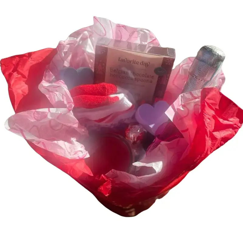 Gift Basket for Loved Ones & Co Workers - Multipack with Heart-Shaped Accessories & Valentine's Day Items - Snack Gift Basket - Combo, Assorted