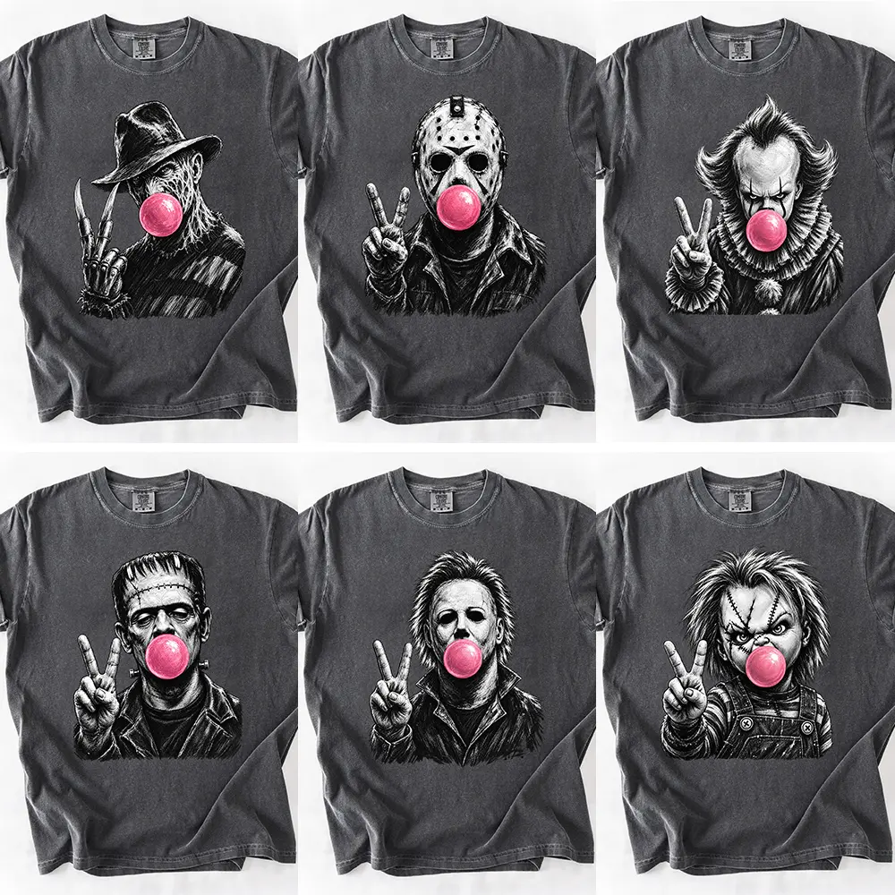 Comfort Colors Vintage Horror Movie Character Shirt, Scary Halloween Characters Shirt, Halloween 2026 Shirt, Halloween Shirt, Masked Killer Clown Monster Horror Shirt, Spooky Halloween T-Shirt, Retro Horror Fan Tee, Halloween Gift for Horror Lovers
