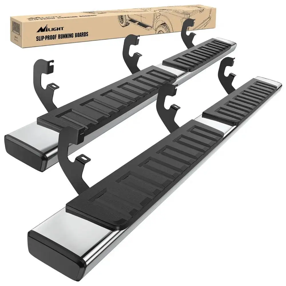 Nilight 6-in Stainless Steel Bolt-on Side Step Nerf Bars Running Boards, Truck Accessories for 2019-2024 Chevy Silverado/GMC Sierra 1500 Double Cab & 2020-2024 Silverado/GMC Sierra 2500HD 3500HD, Auto, Parts, Scratch Shield, 1 X Instruction Manual