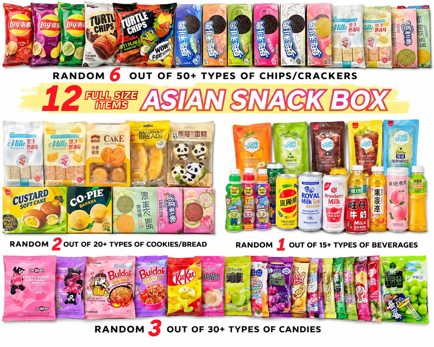 4 lb Asian Snacks Gift Box, Assorted International Snack Set for Gifting