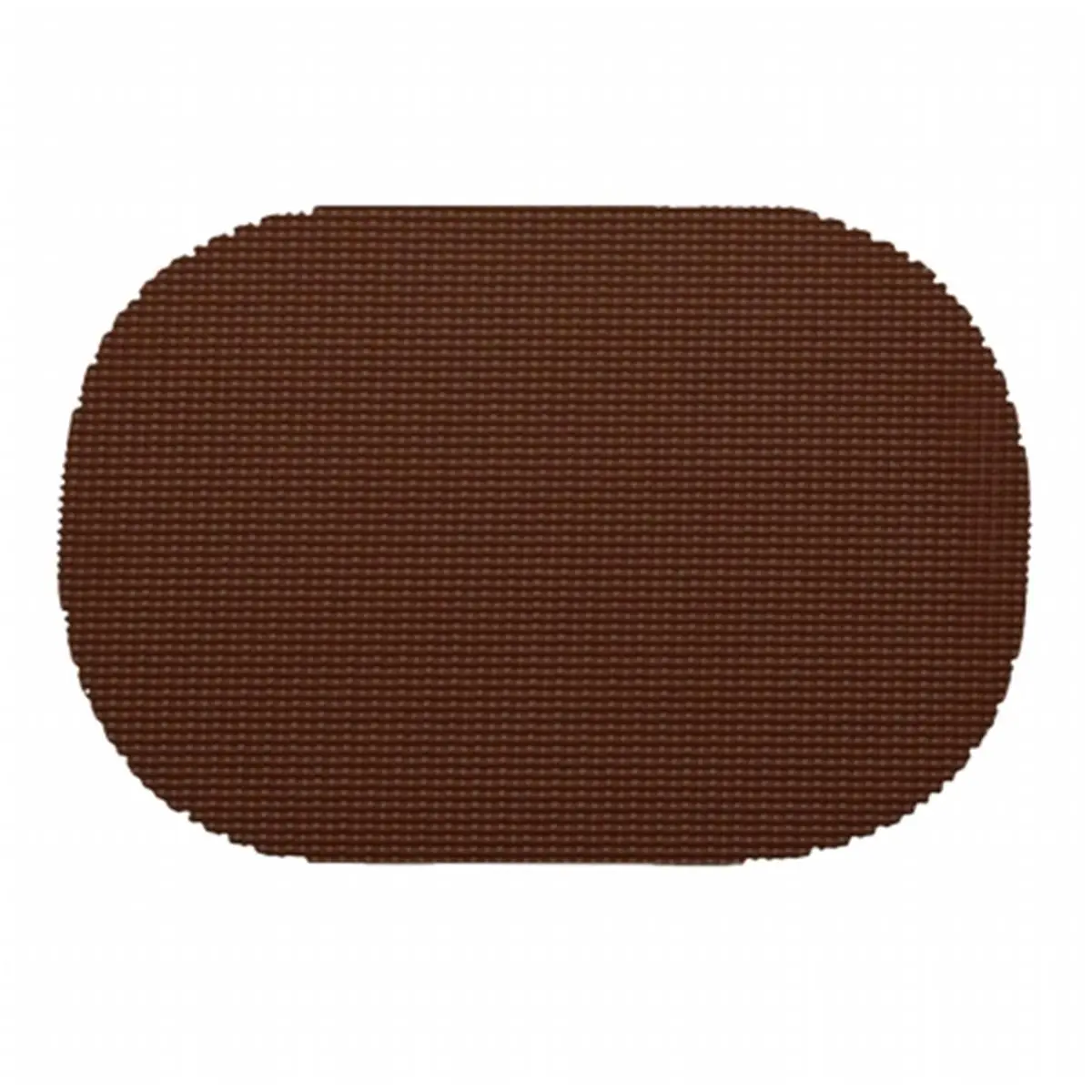 Kraftware 32536 Tear-Resistant Fishnet Oval Placemat Set of 12, Chocolate, Jute-Based Netting with PVC Element, Dishwasher Safe, Durable Indoor-Outdoor Tableware