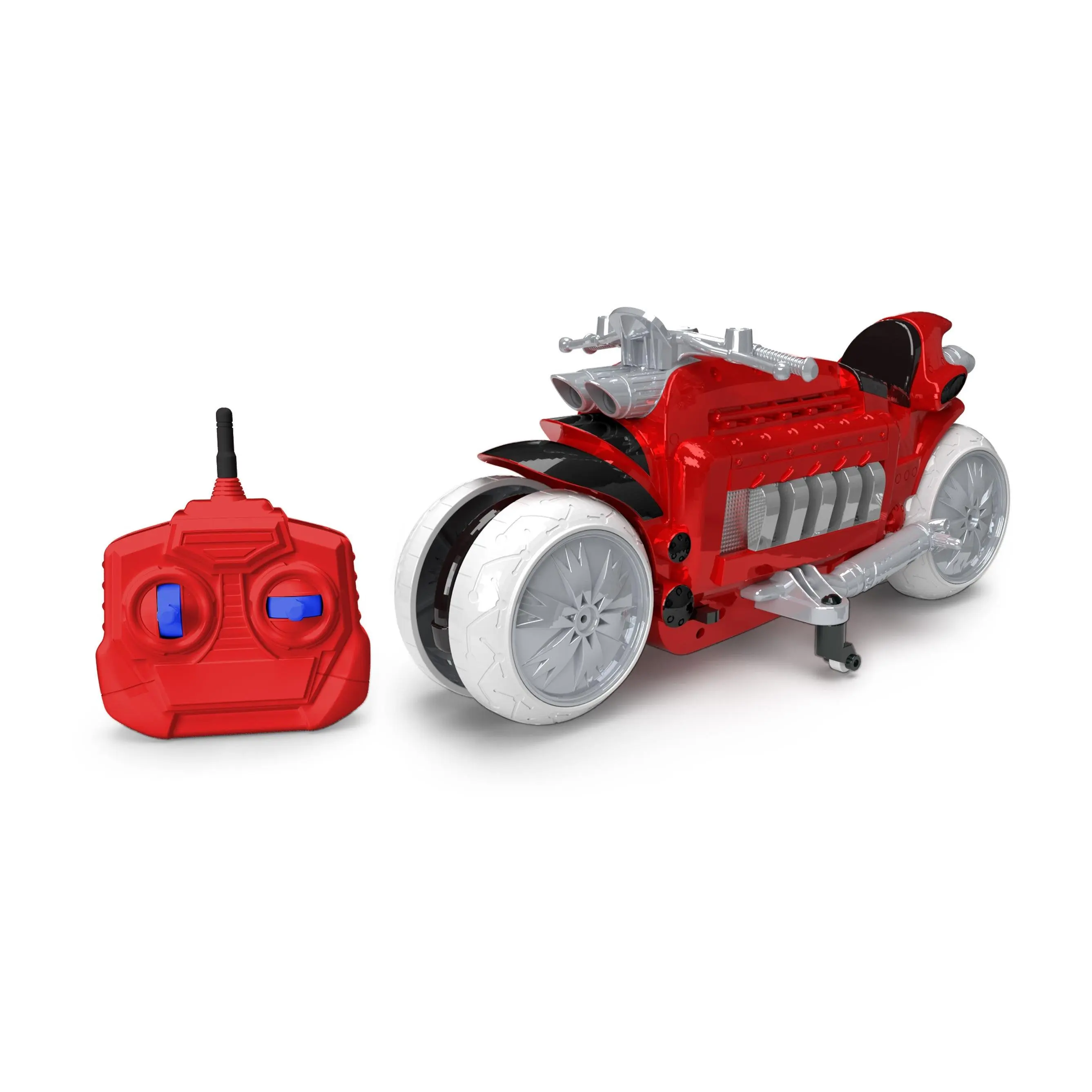MINDSCOPE Remote Control HoverCycle Stunt Motorcycle - Red, Multifunction High-Performance RC Toy for Advanced Stunt Maneuvers
