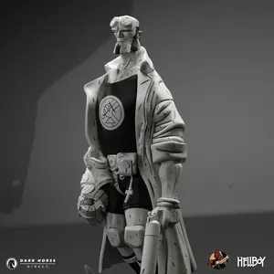 Hellboy 30th Anniversary Deluxe Vinyl Figure (Black and White Variant)