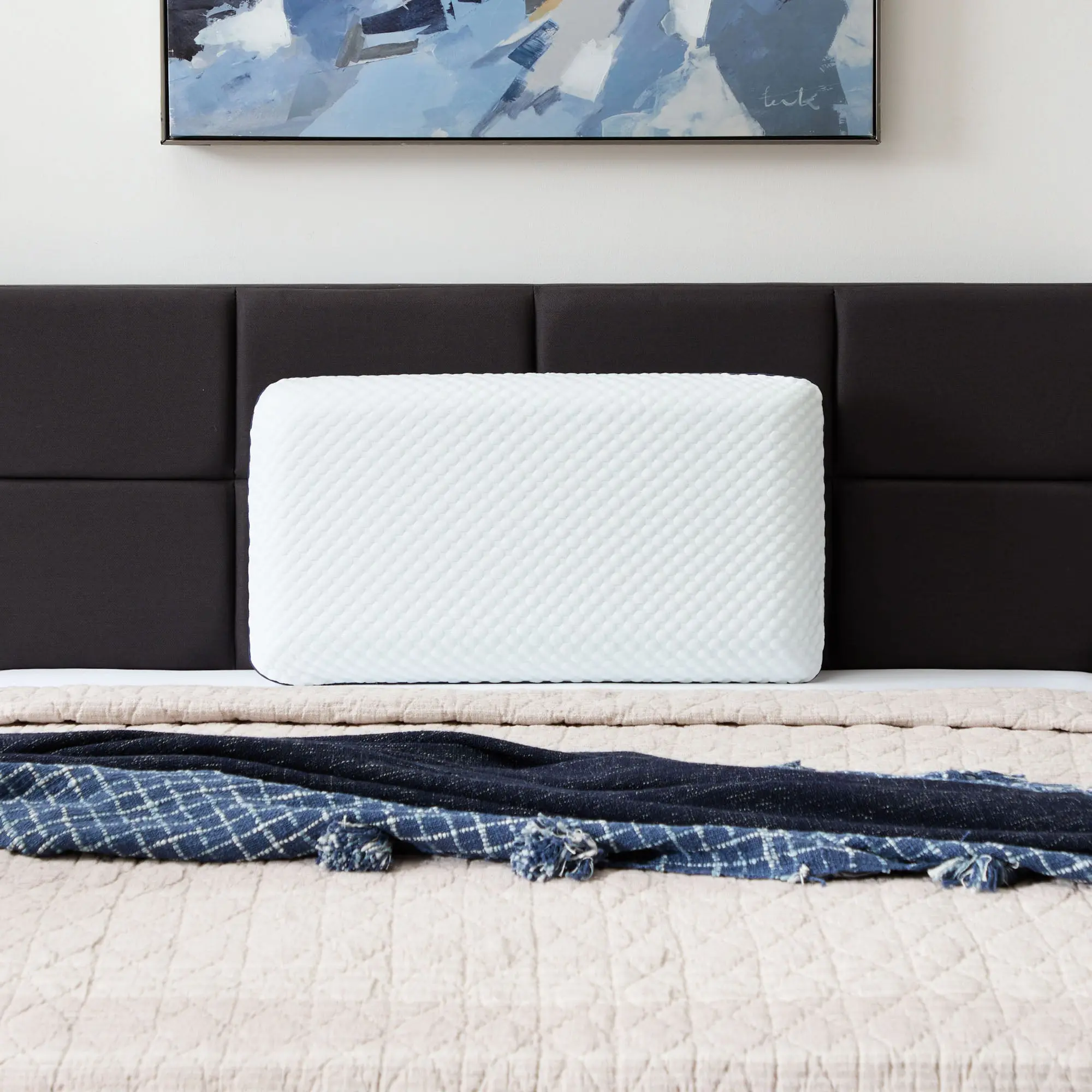 Gel Infused Memory Foam Pillow - Cooling Bedding, Breathable Ventilation, Sleep Support Design
