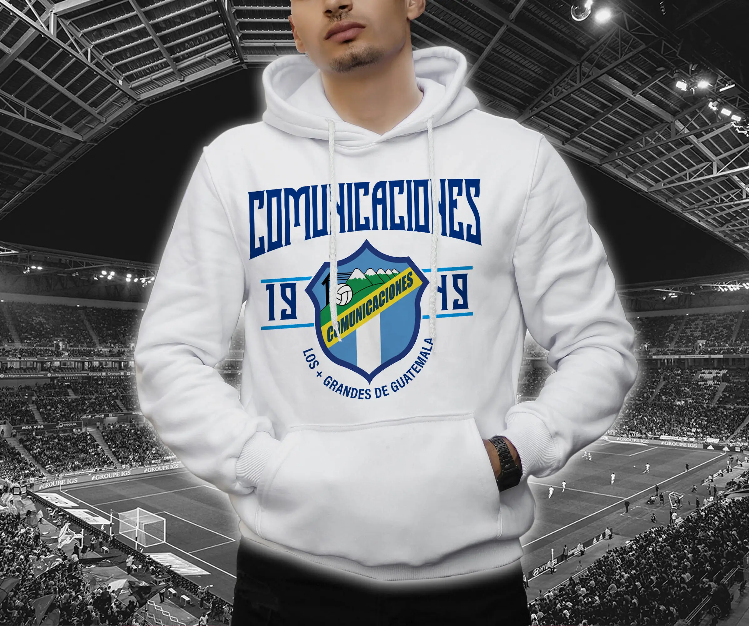 Guatemala Comunicaciones - Hoodie Casual Clothing Man Menswear Pullover Collared Long Graphic Long Sleeves Polyester Sweaters Cotton