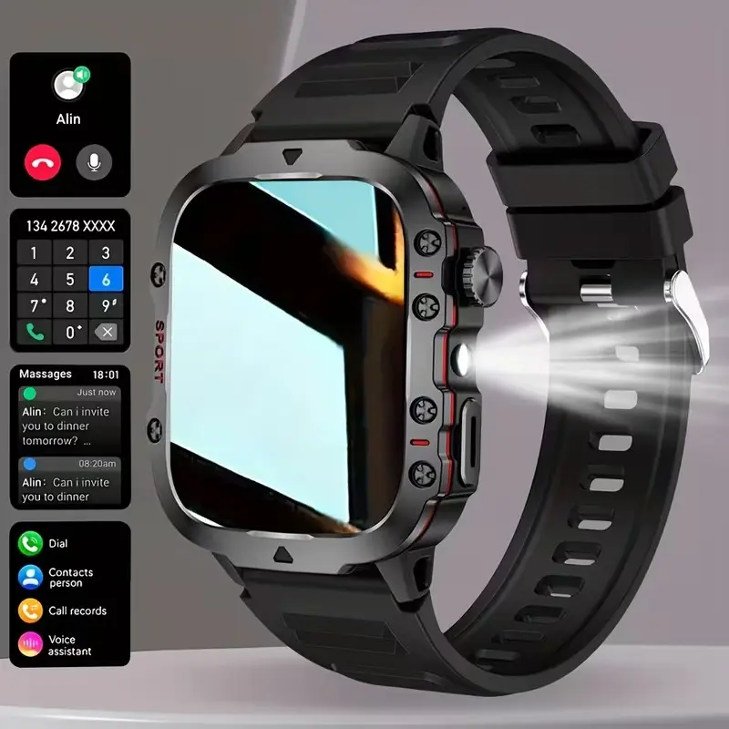 Men's Smartwatch with Wireless Calling, Step Counter, Fitness Tracker, Health Fitness Smartwatch, 1.81 Inch HD Display, Compatible with Android and iOS, Fitness Smart Watches, Fitness Sport Watch, Digital Smart Watch
