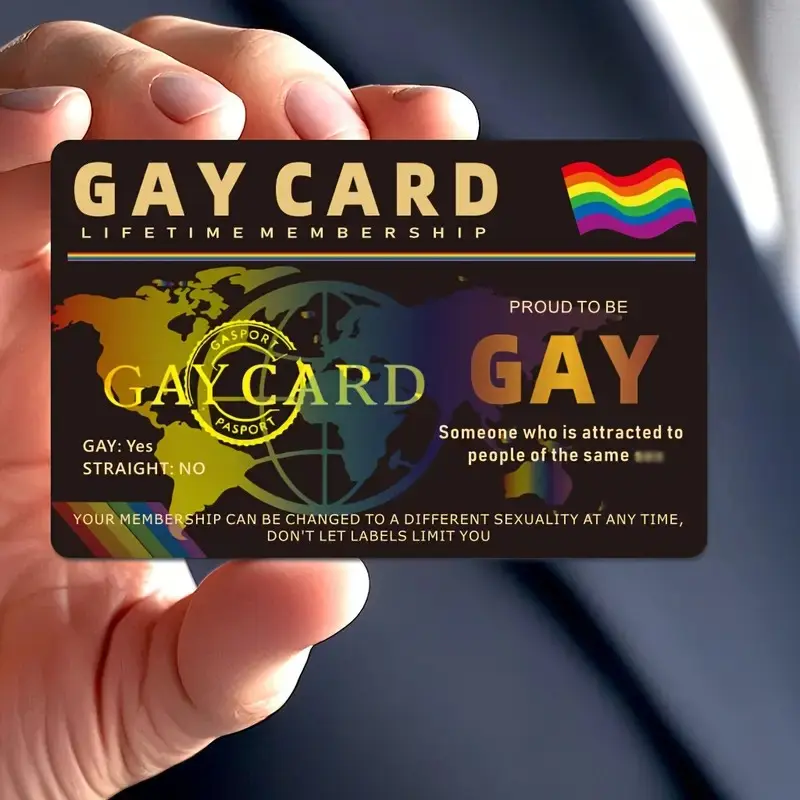 1 or 3 LGBTQ+ Pride Lifetime Membership Cards - Non-adhesive PVC gay ID-style membership cards, Durable card, souvenirs for LGBTQ+ individuals and allies, birthday and community event gifts, rainbow heart design, high-gloss texture printing, funny style