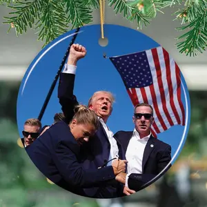 Donald Trump Failed Attempt 2024 Ceramic Ornament, Christmas Tree Decor