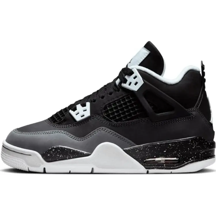 Jordan Air Jordan 4 Slip Resistant Anti Kick High top Children's Basketball Shoes Black FQ8213-002