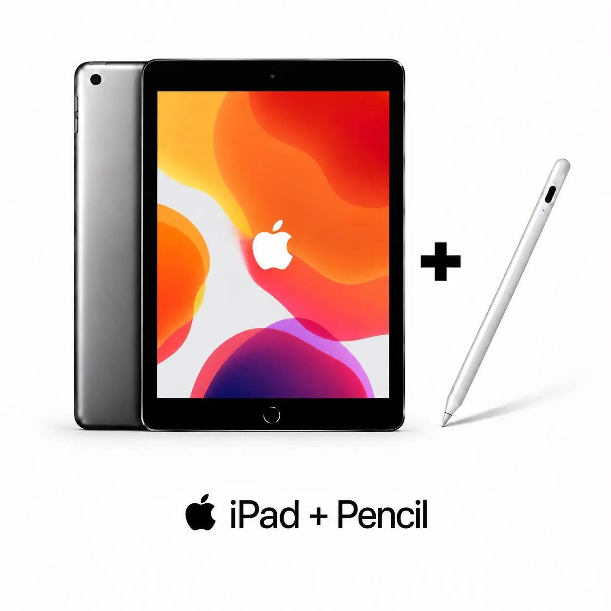 Refurbished iPad 7 (7th Gen) Touchscreen Tablet + Stylus Bundle - 32GB, Wi-Fi, 10.2" Display, Space Gray, Good Condition, 1-Year Warranty, Integrated Chip, Rear Camera Capability, Device Charging Compatibility