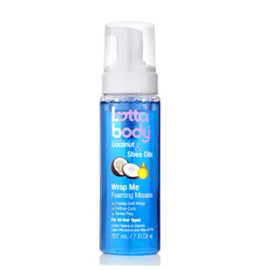 Lottabody Coconut Oil and Shea Wrap Me Foaming Curl Mousse - 7 Fl Oz for Soft Wraps, Hair Mousse for Curly Hair, Anti Fizz & Moisturizes Gel