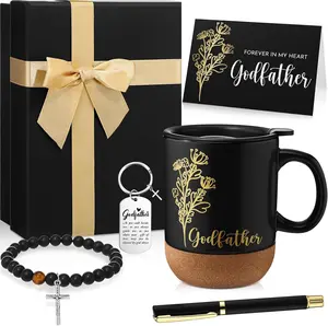 Godfather Proposal Gift Set – Black – Mug, Keychain, Bracelet & Card