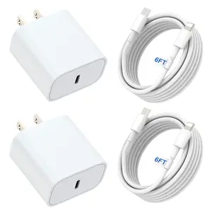 For iPhone 12 13 14 Super Fast Charger,For iPhone Charger USB C 2-Pack 20W Rapid Wall Charger Blcok with 6FT Cable Fast Charging Adapters for iPhone 14/13/12/Pro Max/Pro/11/ iPad 25  charger Fast Charging