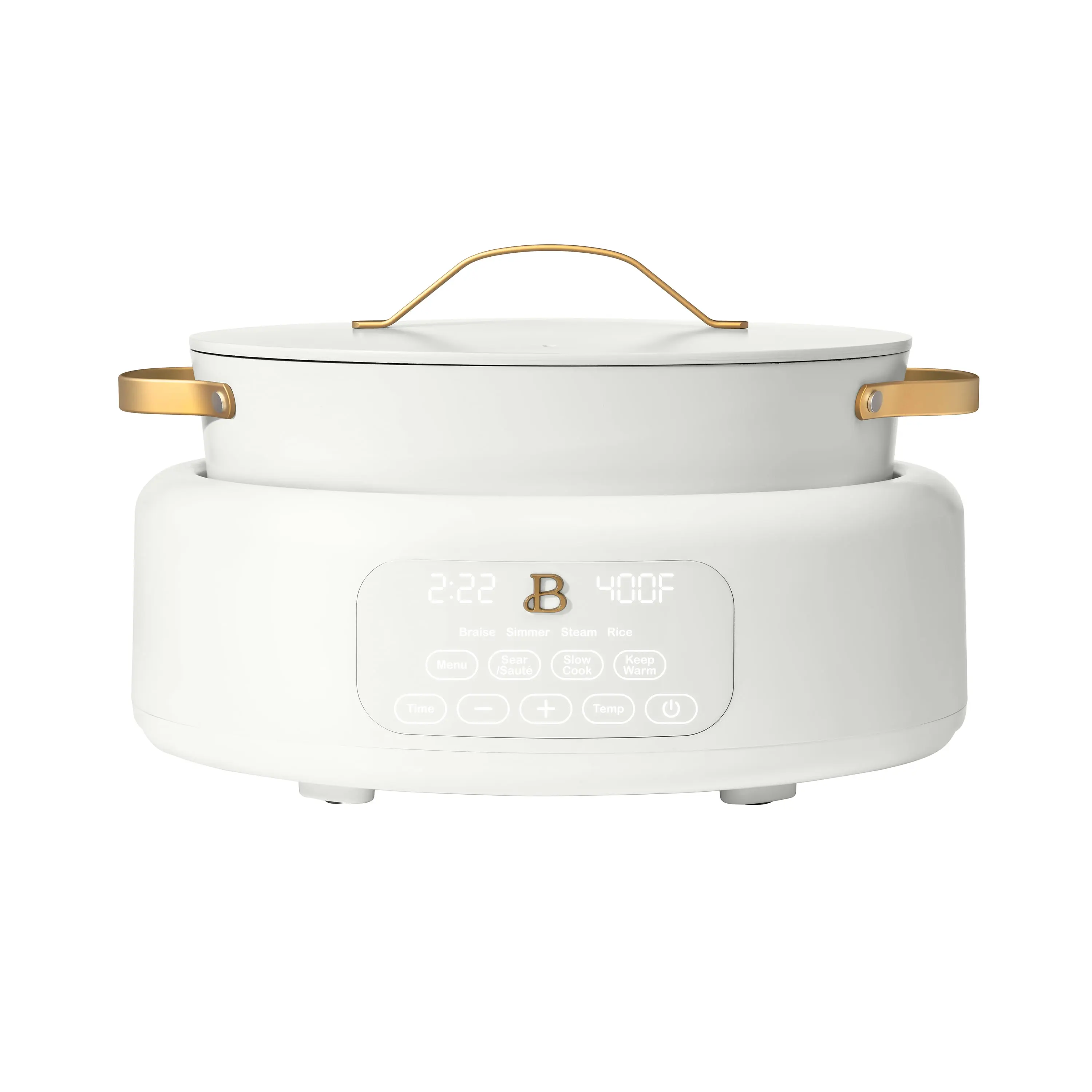 Beautiful 10 in 1, 6 Qt Electric Multi-Cooker with EverGood Non-Toxic Ceramic Nonstick Coating, White Icing by Drew Barrymore
