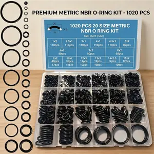 1020 Pcs O Ring Kit Industrial Parts 20 Size Nitrile Rubber O Ring Assortment Set for Hardware Car Auto Vehicle Repair Faucet Plumbing Air or Gas Sealing Connections Heavy Duty Resist Oil and Heat