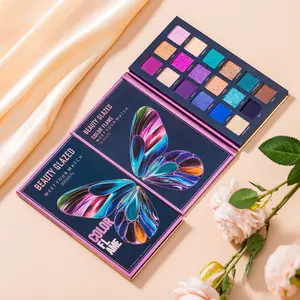 Beauty Glazed Smokey Eye Shadows Highly Pigmented Delicate Soft Jumping Colors Flashing Polarized Light Natural Nudes Velvet Eyeshadow Powder Eye Makeup Set - Glitter, Matte