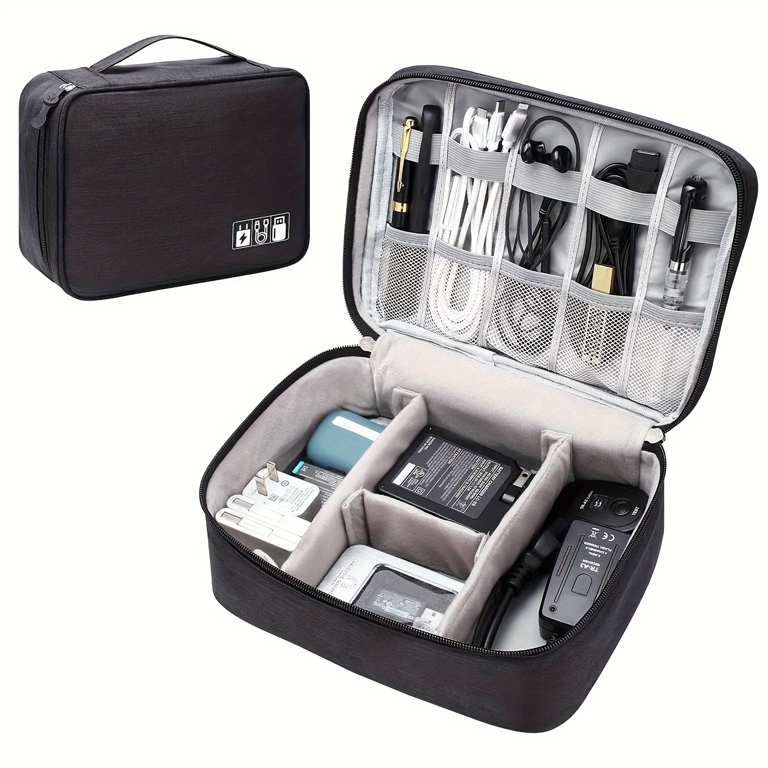 Digital Storage Organizer Bag - Travel Bag Organizer for Data Cables, Charging Cables, Mobile Phones, Headphones and Other Electronic Digital Products