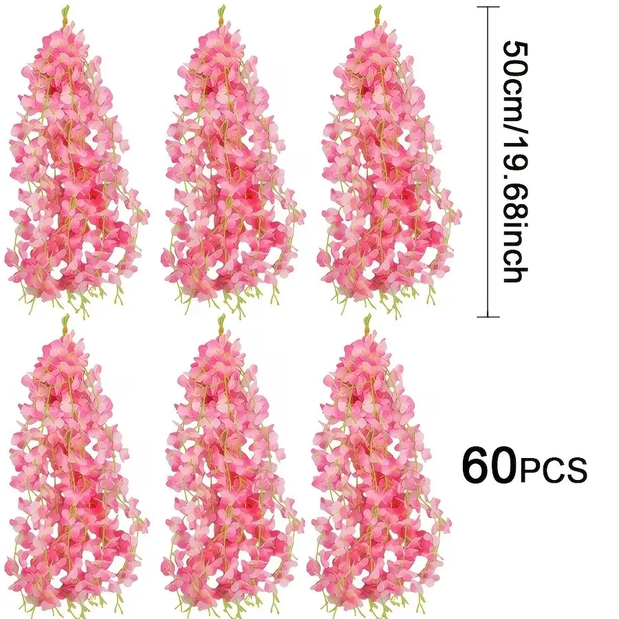 Artificial Wisteria Hanging Decor Set, Artificial Wisteria Flower, Synthetic Vine for Ceiling Coverage, Wedding, Party, Holiday Decoration, Indoor/outdoor Use, Faux Flower Decoration