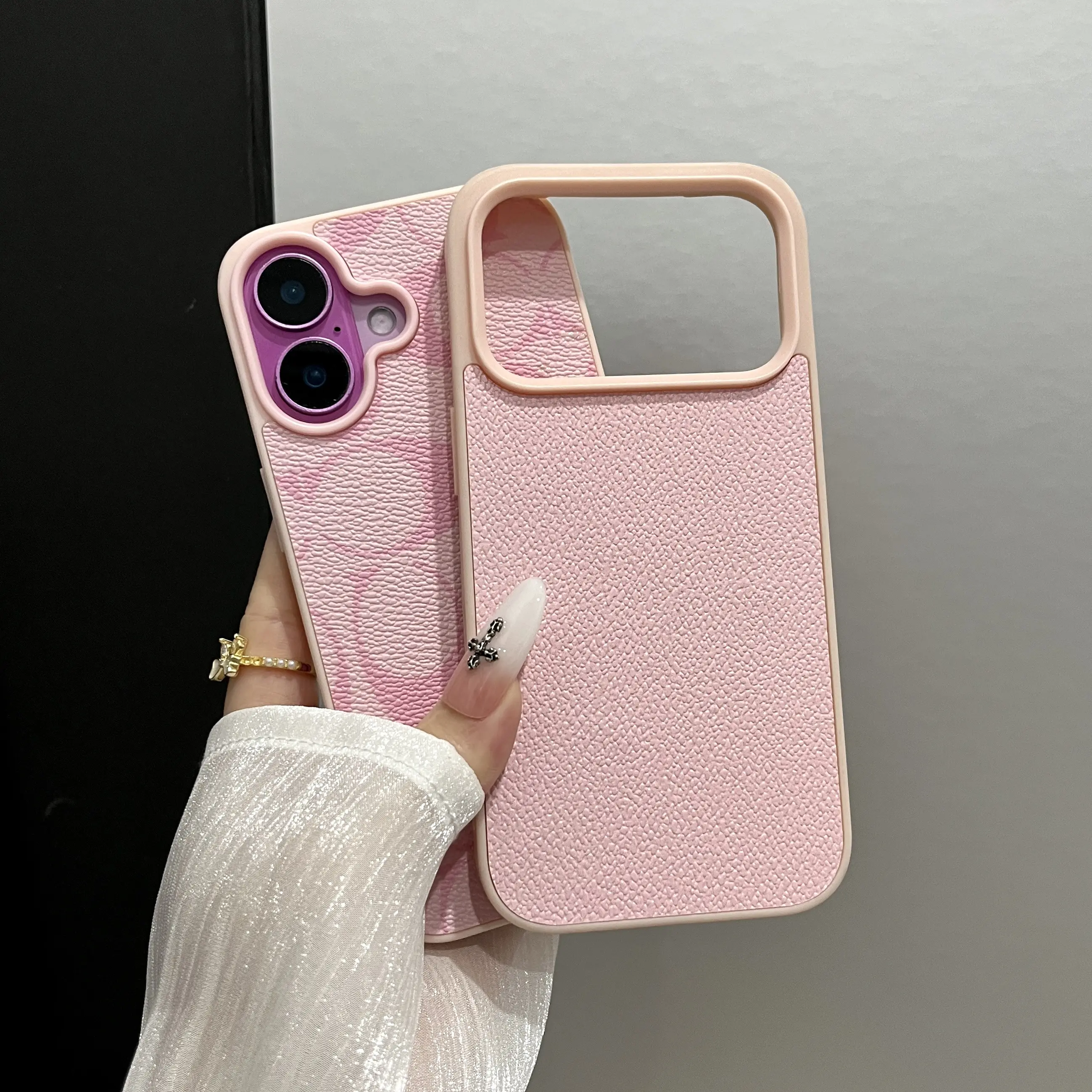 Premium leather-textured phone case for iPhone 17/16/15/14/13/12/11 Pro/Plus. Unisex leather phone case for iPhone 17/16/15 Pro Max. Shockproof and drop-resistant phone case.