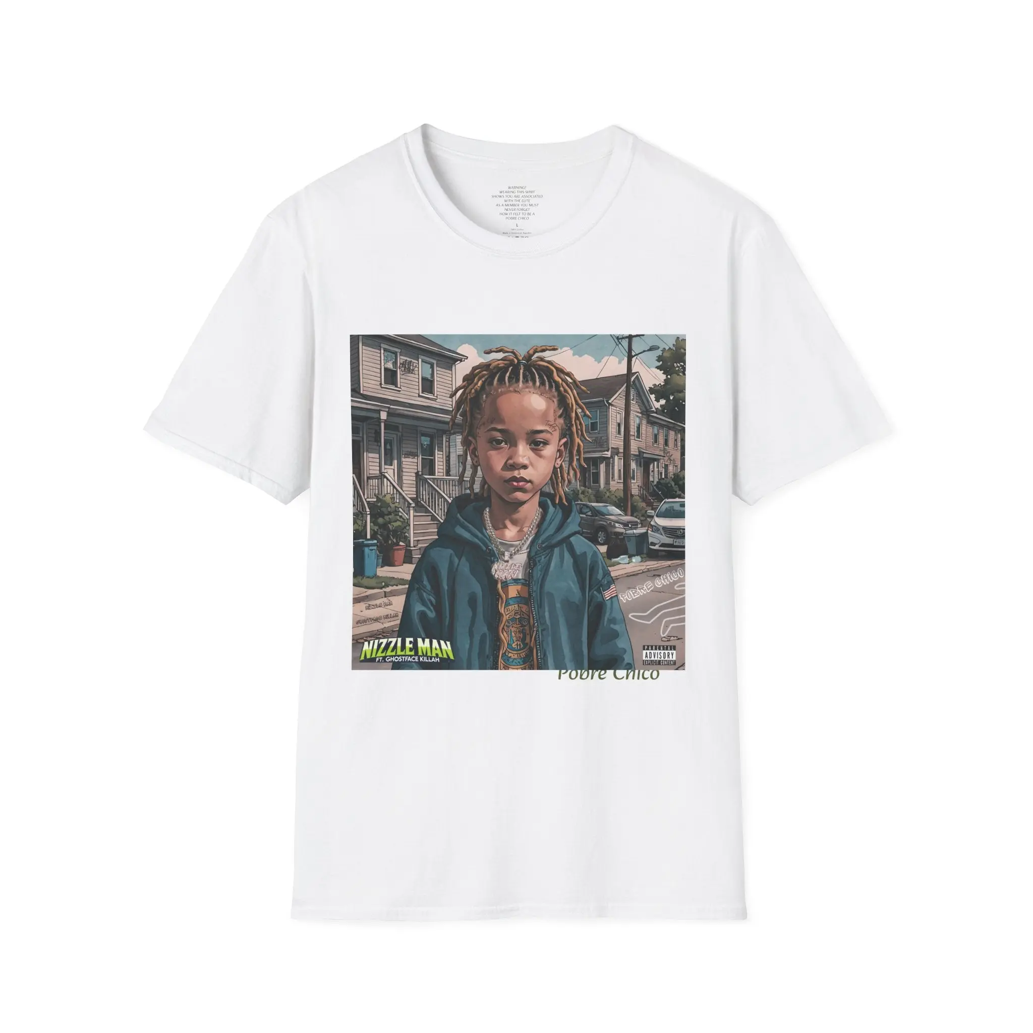 Rap Song Pobre Chico COVER ART FRONT Merch Unisex T-Shirt with Nizzle Man and Ghostface KILLAH