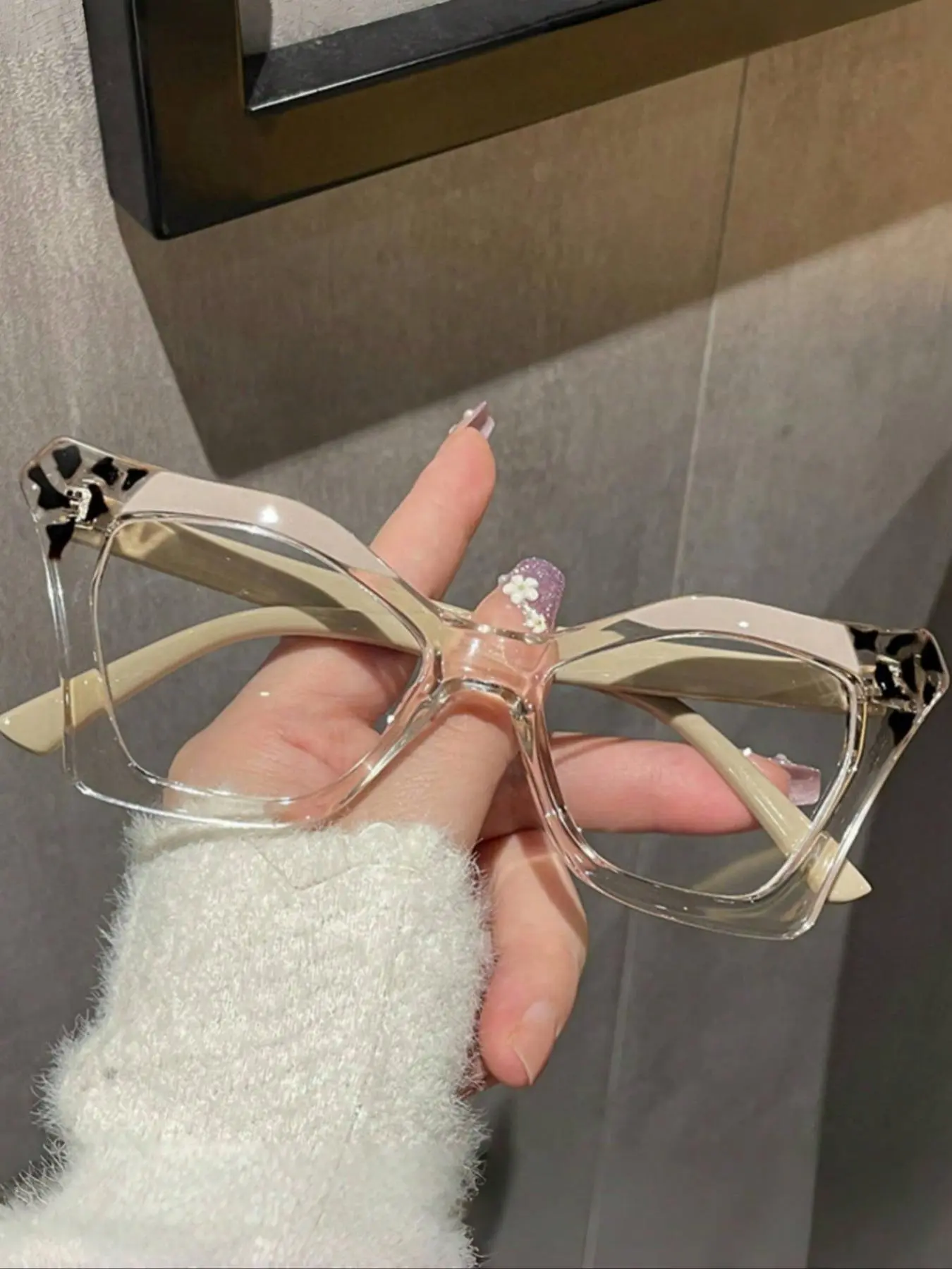 Trendy Random Pattern Geometry Eyeglasses, Vintage Style Eyeglasses for Women & Men, Trendy Casual Eyeglasses, Casual Style Eyewear, Fashion Eyeglasses for Work, Daily Clothing Decor, Perfect for Student Daily Use, Fashionable Frames Glasses