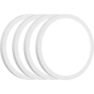 【Wired】2/4pcs LED Flush Mount Ceiling Light Fixture, Recessed Ceiling Lamp 5000K Daylight White 15W 1200Lm 7 Inch Closet Round Surface Mount for Bathroom Laundry Bedroom Hallway