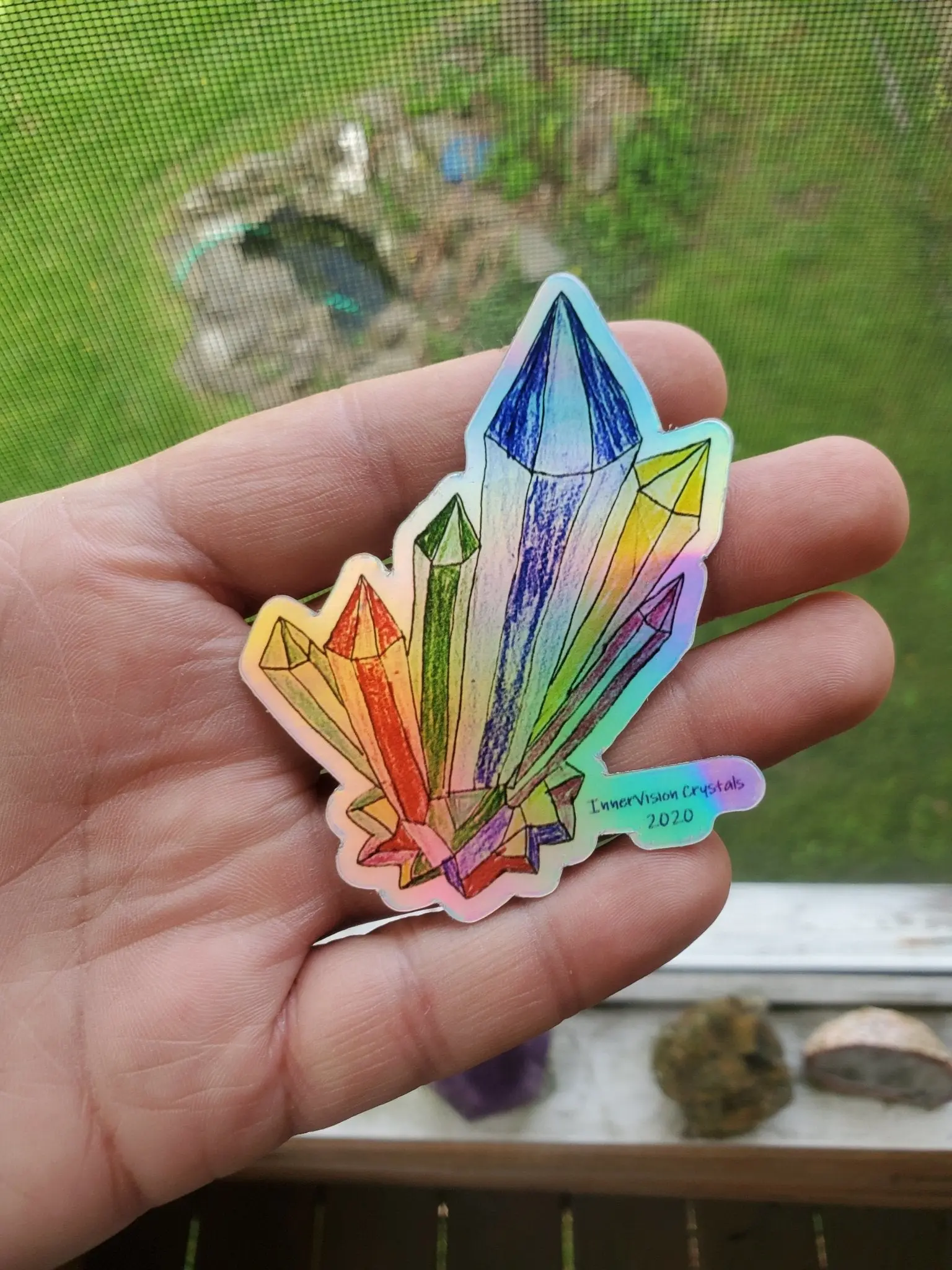 Crystals holographic sticker by Trinity