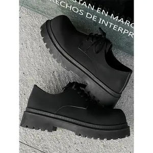 Men’s fashionable height-increasing derby casual shoes, textured leather, thick sole, comfortable lining, all seasons, wide fit, oxford shoes