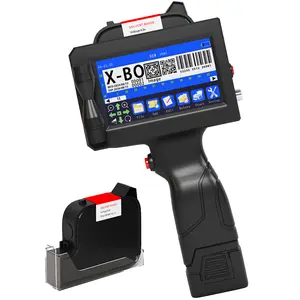 Handheld Inkjet Printer 1 inch with 72ml Quick-Drying Ink Cartridge,Portable Handheld Printer Gun Print Batch Code,Logo,Date,Lot Number on Plastic