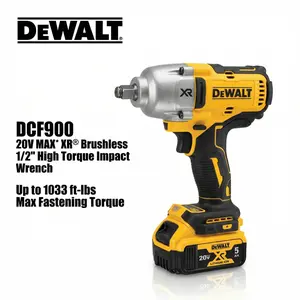 DEWALT DCF900NT Brushless Motor High-Torque 20V Lithium-Ion Cordless Impact Wrench - High Power Tool, Heavy Duty, 1396Nm Max Fastening Torque, 0-2300 RPM, 0-2200 Impacts Per Minute, Professional Detachable Mechanic Tool for Lug Nuts, Bolt Removal