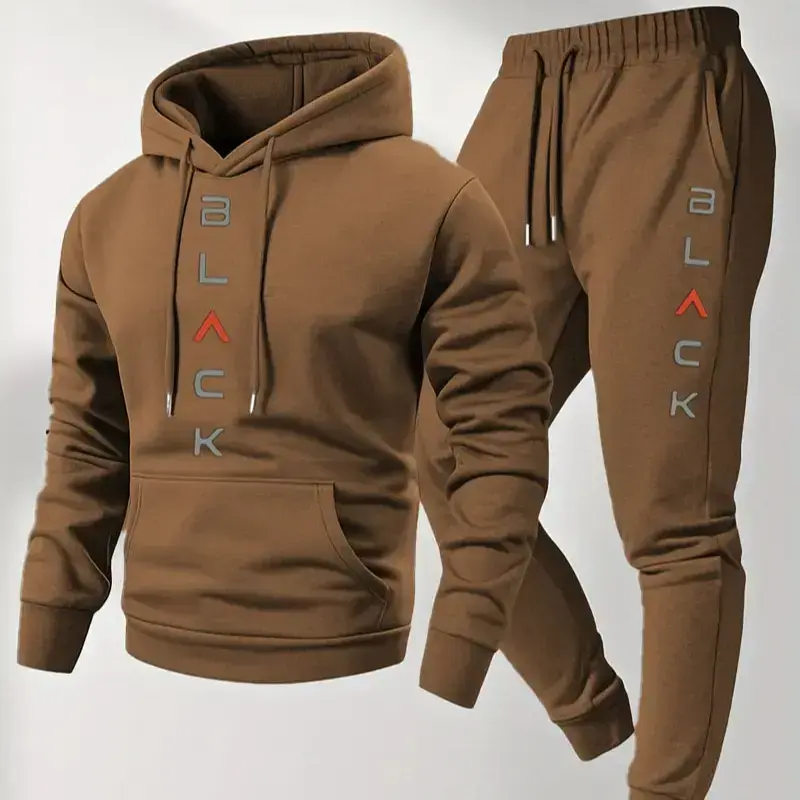 Men'S Complete Outfit - Stylish Hooded Sweatshirt & Joggers Set with "BLACK" Print, Gray Casual Streetwear, Long Pants, and Matching Hoodie, Perfect for Fall/Winter, Cozy Clothing | Sporty Look | Nonstretch Fabric Men'S Complete Outfit - Stylish Hooded Sweatshirt & Joggers Set with "BLACK" Print, Gray Casual Streetwear, Long Pants, and Matching Hoodie, Perfect for Fall/Winter, Cozy Clothing | Sporty Look | Nonstretch Fabric