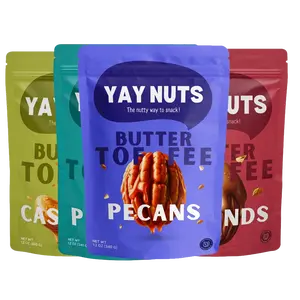 YAY NUTS Butter Toffee Pecans, Cashews, Almonds & Peanuts – Crunchy, All-Natural, No Preservatives, Made in USA – Guilt-Free Snacking with Real Ingredients - 12 oz each (340g)