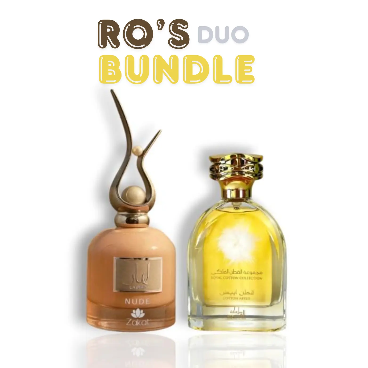 Ro's Duo Bundle | Zakat Lamar Nude + Mamlakat Al Oud Cotton Abyed | Women's Fragrance | 100 ML - 3.4 OZ | Eau De Parfum | Apple - Lavender & Bergamot