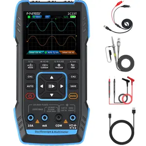 FNIRSI 2C23T Digital Oscilloscope Multimeter DDS Generator 3 in 1  2 Channels  10MHz Bandwidth  50MSa/s Sampling Rate  10000 Counts  Voltage  Current  Capacitor  Resistor  Diode Test