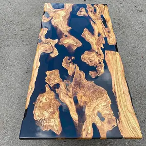 [OST009] Olive Wood Epoxy Table custom epoxy river slab table, Executive Desk, Custom Large Epoxy River Table, Solid Wood Slabs Table, Large Computer Office Desk Workstation, Business Furniture for Home Office