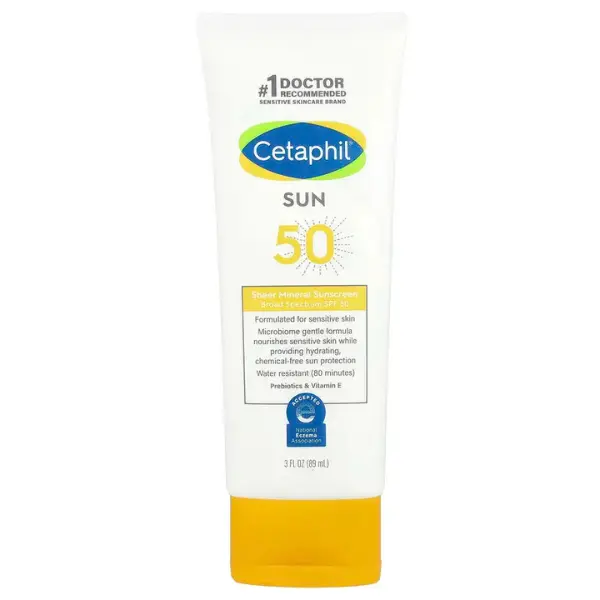 Cetaphil Sheer Mineral Sunscreen, SPF 50, 3 fl oz (89 ml) | HSA/FSA Eligible