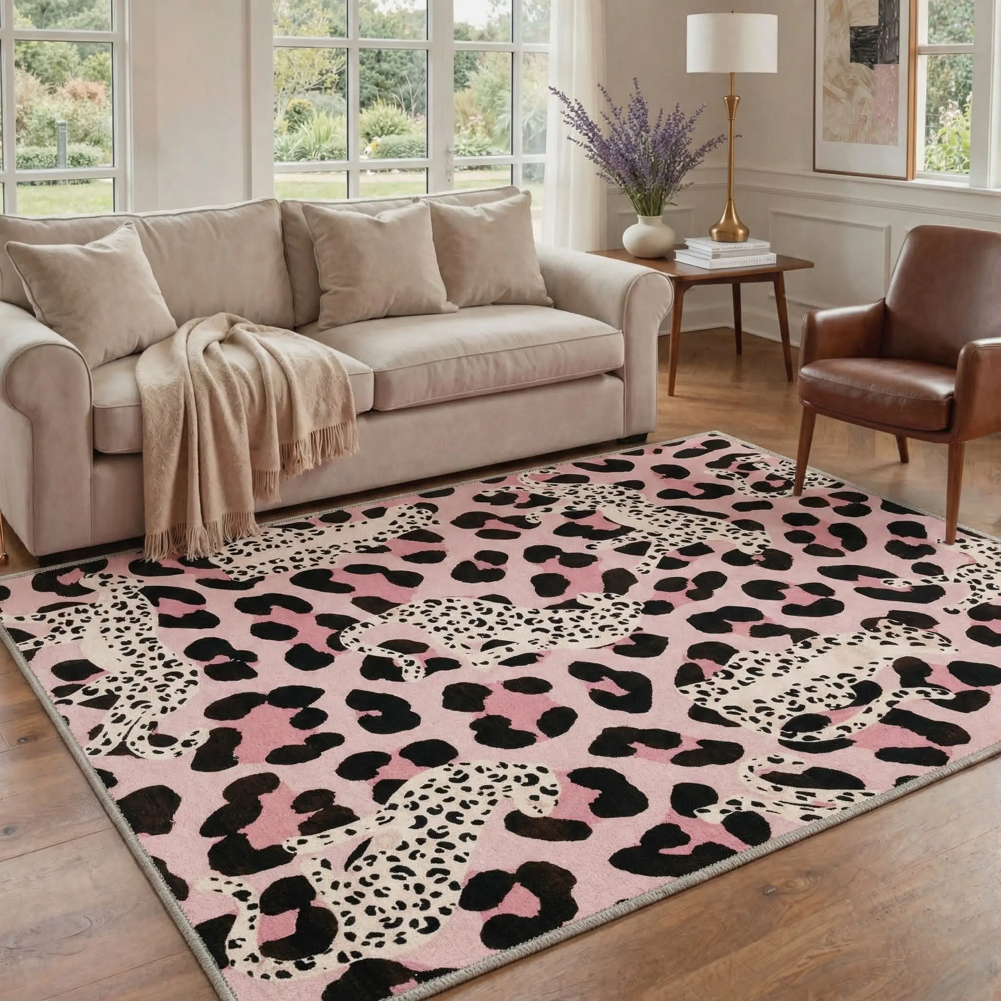 【Back To School】GENIMO Carpet – Soft, Non-Slip, Pet Friendly, Machine Washable Area Rug, Floor Rug Perfect for Living Room, Bedroom, Kitchen, Hallway, Modern Home Decor ,ARN1771-ECHO